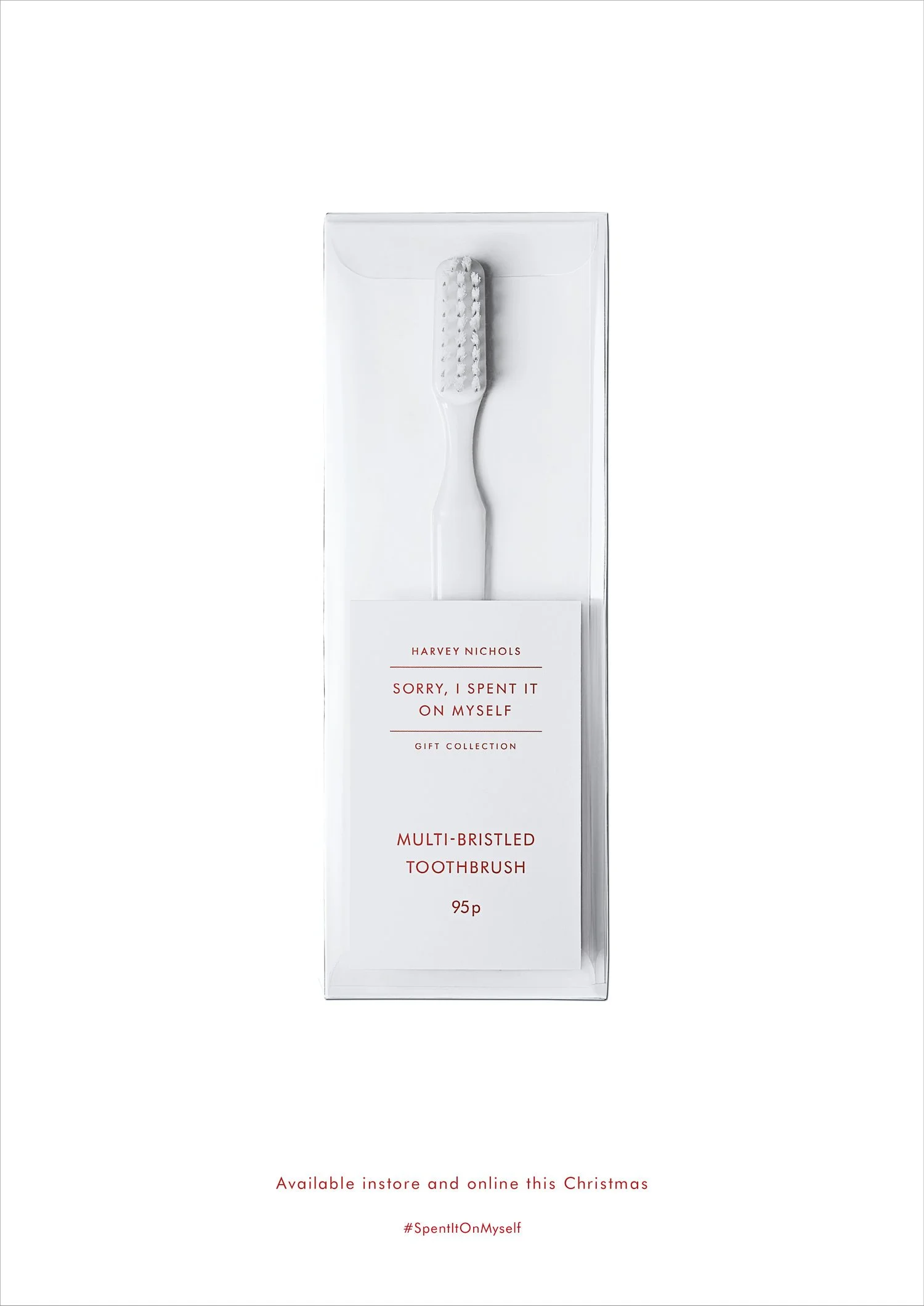 Harvey Nichols Multi-Bristled Toothbrush gift in clear luxury packaging